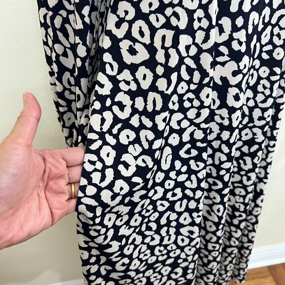 Jessica Howard Women's Ruched Midi Jersey Dress 10P Leopard Print - Picture 11 of 13